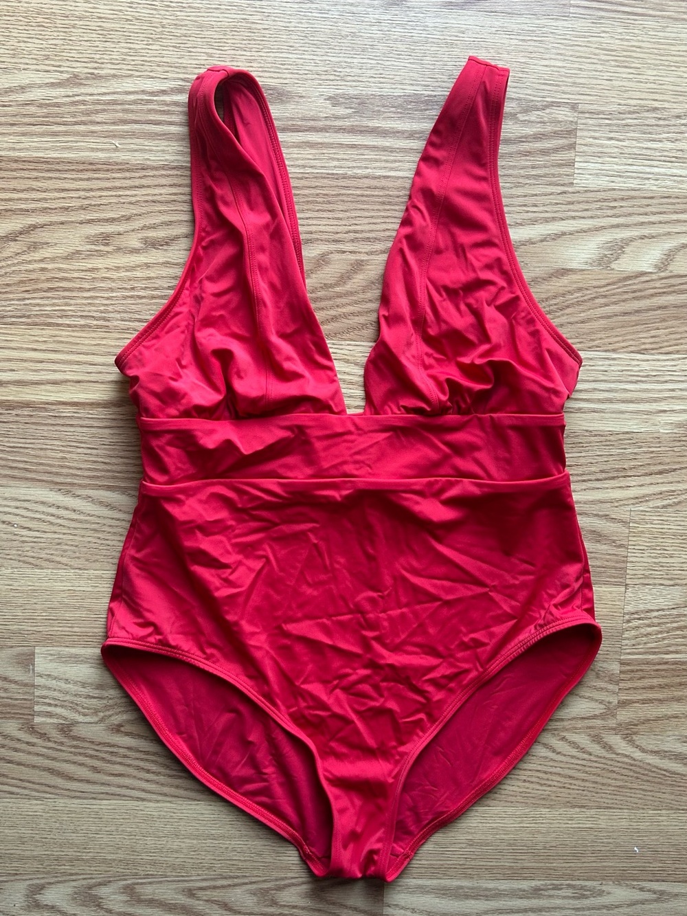 Andie Mykonos Classic One Piece Swimsuit Large Cherry